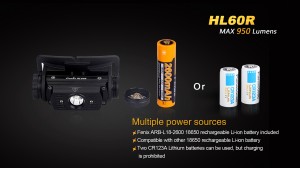 Fenix HL60R - Lanternă Frontală Reîncărcabilă - 950 Lumeni - 116 Metri - Negru